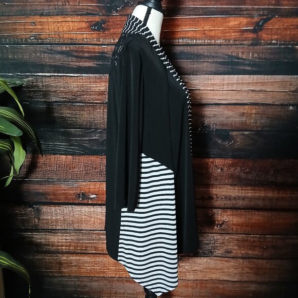 Chico's Cardigan Top Size 3 US XL Petite Open Front Lace Back - Picture 8 of 11